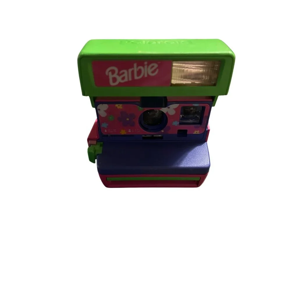 Barbie Polaroid Camera Pink Green Vintage 600 Instant Film Strap Retro Photograp - Picture 1 of 6